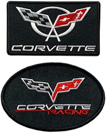 Corvette Racing Checker Flags Sports Cars Patch [2PC BUNDLE-BURNER ON SEW ON]